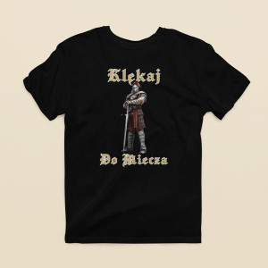 Śmieszna koszulka - Klękaj do miecza XXL Czarny