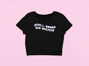 Koszulka Crop Top dla niej – Small boobs big dreams XXL Czarny