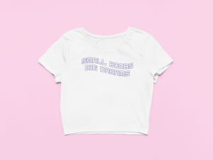 Koszulka Crop Top dla niej – Small boobs big dreams XXL Biały