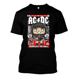Śmieszna koszulka popart - ACDC XXL Czarny
