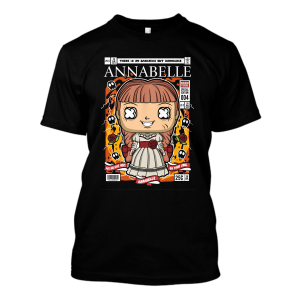 Śmieszna koszulka pop-art Anabelle XXL Czarny