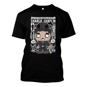 Koszulka popart bootleg - Charlie Chaplin XXL Czarny