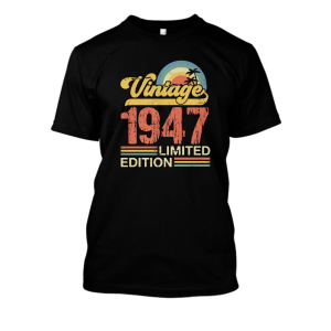 Koszulka vintage na urodziny - rocznik 1947 XXL Czarny