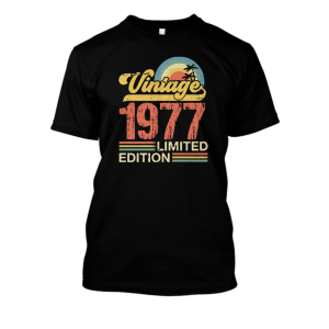 Koszulka vintage na urodziny - 1977 Limited XXL Czarny