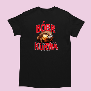 Śmieszna koszulka z memami - bober kurde XXL Czarny