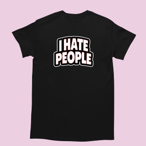 Śmieszna koszulka z memami - i Hate people XXL Czarny