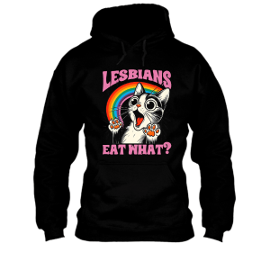 Bluza śmieszna - Lesbians eat what? XXL Czarny