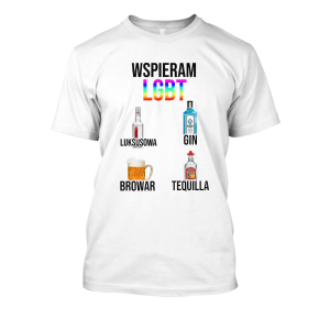 Śmieszna koszulka na prezent - Wspieram LGBT 3XL Biały