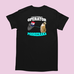 Śmieszna Koszulka na Ryby - Operator Podbieraka S Czarny