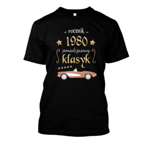 Koszulka na urodziny - ponadczasowy klasyk 1980 XXL Czarny