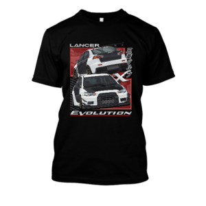 Koszulka bootleg Drift JDM - Mitsubishi lancer evo X L Czarny Przód
