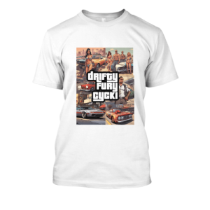 Koszulka śmieszna motoryzacja w stylu gta - Drifty Fury XXL Biały