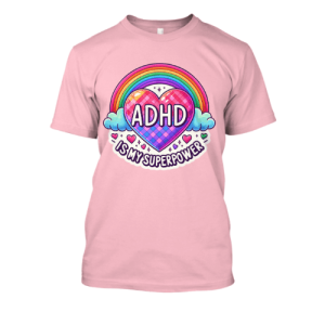 Bekowa koszulka ADHD - ADHD is my superpower XXL Różowy
