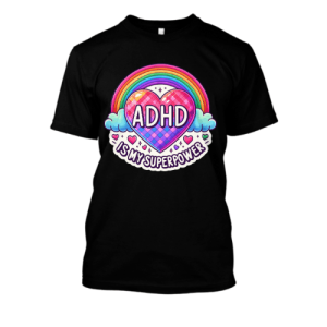 Bekowa koszulka ADHD - ADHD is my superpower 3XL Czarny