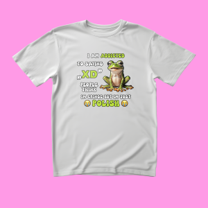 Bekowa koszulka bootleg - I AM ADDICTED TO SAYING XD XXL Biały