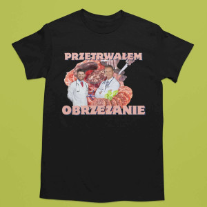 Bekowa koszulka vintage bootleg - Przetrwałem obrzezanie XXL Czarny