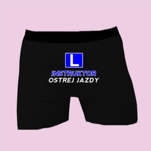 Bekowe śmieszne bokserki majtki na prezent - Instruktor ostrej jazdy 3XL Czarny