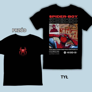 Koszulka na prezent dzień chłopaka - spider boy - L - Czarny