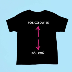 Beekowa koszulka memy pół człowiek pół koń XXL Czarny