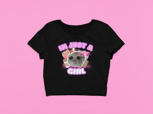 Koszulka Crop Top dla niej – im just a girl XXL Czarny