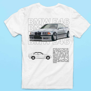 koszulka bootleg BMW e 46 - prezent XXL Biały Plecy