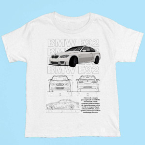 koszulka bootleg BMW e92 prezent XXL Biały Przód
