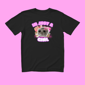 śmieszna Koszulka vintage - im just a girl XXL Czarny