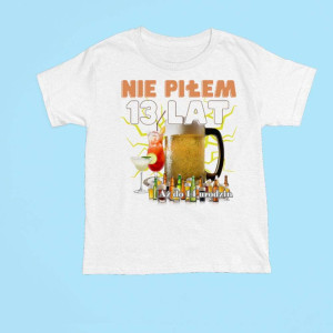 śmiezsna koszulka - nie piję 13 lat XXL Biały