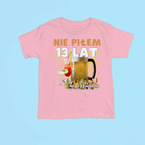 śmiezsna koszulka - nie piję 13 lat XXL Różowy