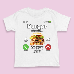 Śmieszna koszulka na urodziny - Burger dzwoni XXL Biały