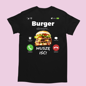 Śmieszna koszulka na urodziny - Burger dzwoni XXL Czarny