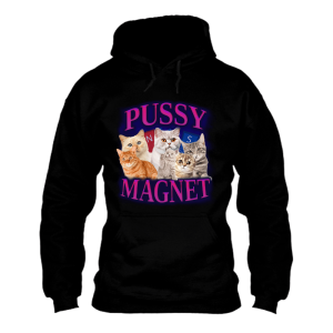 Śmieszna Bluza na prezent - Pussy Magnet XXL Czarny