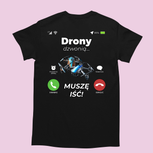Śmieszna koszulka na urodziny - Drony dzwonią XXL Czarny