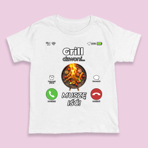 Śmieszna koszulka na urodziny - Grill dzwoni XXL Biały