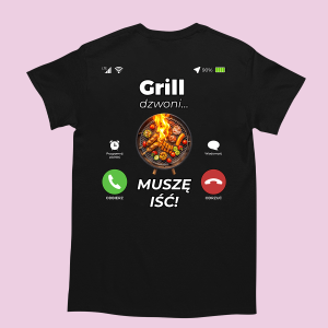 Śmieszna koszulka na urodziny - Grill dzwoni XXL Czarny