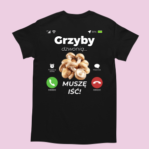 Śmieszna koszulka na urodziny - Grzyby dzwonią XXL Czarny