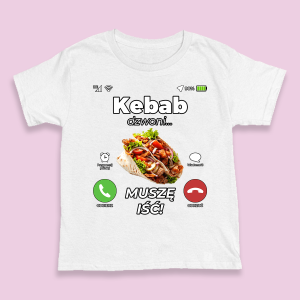 Śmieszna koszulka na urodziny - Kebab dzwoni M Biały