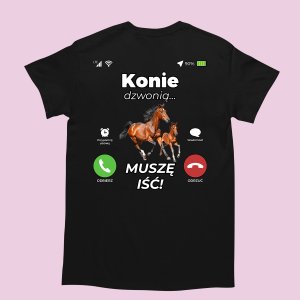Śmieszna koszulka na urodziny - Konie dzwonią XXL Czarny