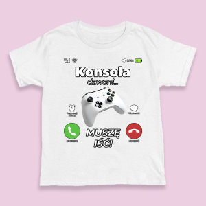 Śmieszna koszulka na urodziny - Konsola dzwoni L Biały