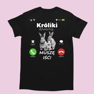 Śmieszna koszulka na urodziny - Króliki dzwonią M Czarny