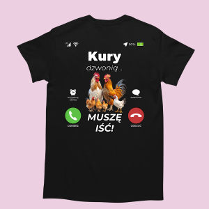 Śmieszna koszulka na urodziny - Kury dzwonią XL Czarny