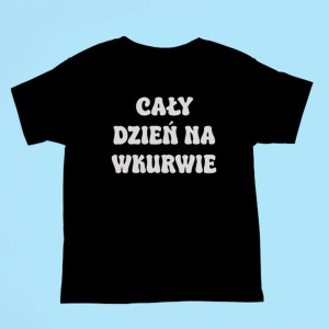 Koszulka do pracy - Cały dzień na wkurwie XXL Czarny