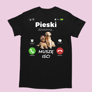 Śmieszna koszulka na urodziny - Pieski dzwonią XXL Czarny