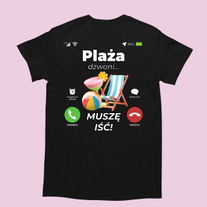 Śmieszna koszulka na urodziny - Plaża dzwoni XXL Czarny