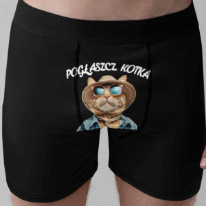 Zabawne majtki na urodziny - POgłaszcz kotka XXL