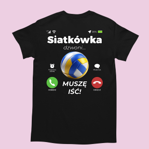 Śmieszna koszulka na urodziny - Siatkówka dzwoni M Czarny