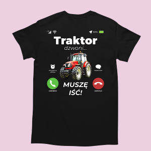 Śmieszna koszulka na urodziny - Traktor dzwoni XXL Czarny