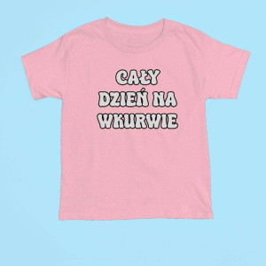 Koszulka do pracy - Cały dzień na wkurwie XXL Różowy