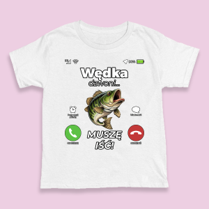 Śmieszna koszulka na urodziny - Wędka dzwoni XL Biały