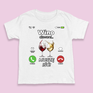 Śmieszna koszulka na urodziny - Wino dzwoni XXL Biały